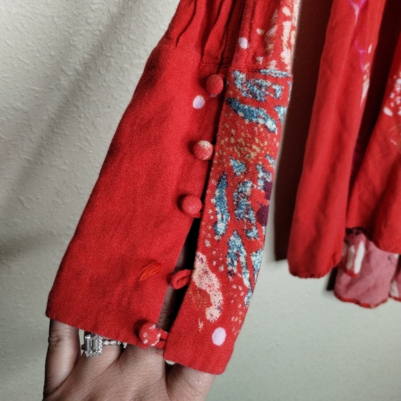 Free People Field Of Butterflies Semi-Sheer Tunic Size Small - Picture 3 of 7